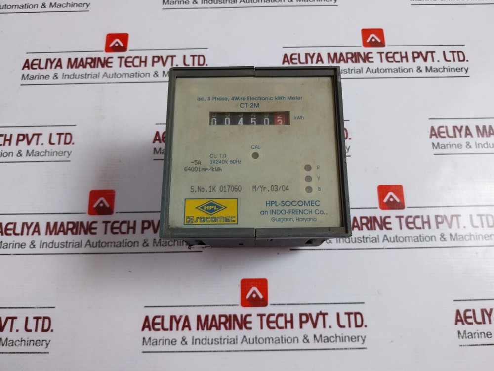 HPL-Socomec CT-2M AC 3 Phase 4 Wire Electronic KWH Meter