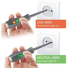 2PCS Voltage Tester Screwdriver Set, Magnetic Tips, Neon Light, AC/DC Detection
