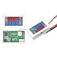 Dual Blue & Red LED Digital Display DC 100V 10A Ammeter Voltmeter Volt Amp Meter