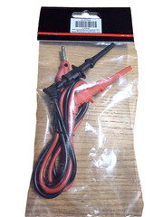 Test Lead, 24 in Lg, Test Clip to Banana Plug, Test Clip, PVC, Bk/Red, (5TXC8)