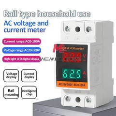 AC 50-500V 100A Din Rail Single-phase Digital Voltage LCD Voltage Current Meter