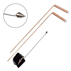 99.9% Copper Dowsing Rod Psychic And Divination Copper Pendulum Kit New ~