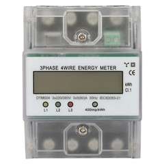3 Phase Power Meter, DTM024 Digital LCD Display Kilowatt Usage Meter, 220/380…