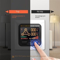 US/EU Check Voltage Detector Digital Display Socket Tester Plug Polarity Phase