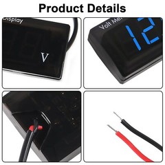 3pcs DC 12V Car Digital Voltmeter Gauge LED Display DC 5-28V Voltage Volt Met…