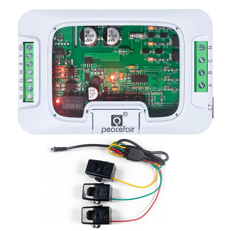 3Phase Energy Monitor Module DIN Rail Active/Reactive Power CF Pulse 1000imp/kWh