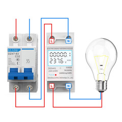 Electric Energy Meter 2P Single Phase LCD Digital Display DIN Rail Mounting 2-Wi