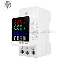 4IN1 Din Rail AC110V 220V 100A Voltage Current KWH Electric Energy Monitor Meter