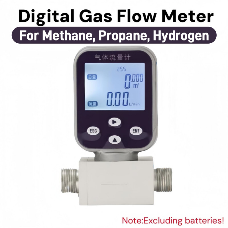 Portable Micro Gas Flow Meter Air Methane Propane Hydrogen Flow Rate Meter New