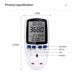Digital 110-220V AC Power Electricy Consumption Energy Kilowatt Wattage Meter