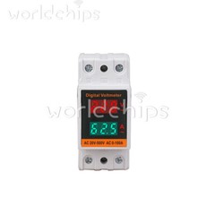 Din Rail Single-phase Digital Voltage LCD Voltage Current Meter AC 50-500V 100A