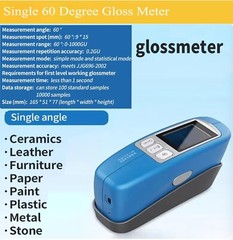 Portable Gloss Meter with 60 Degree Range 0-1000GU Index value 0.1GU 9*15mm