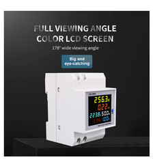 6IN1 DIN Rail Energy Meter 100A AC 220V Volt Amp KWh PF