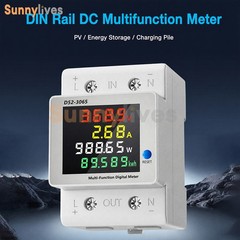 DC 14-600V 63A Rail Type Multifunctional Single Phase 4-in-1 DC Energy Meter