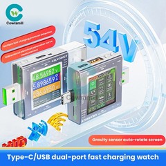 DC0-50V 6.5A Digital Voltage Current Power Meter Phone Charger Tester Type-C+USB