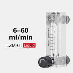 Rotameter Flow Meter Acrylic Panel Mount LZM-6T Variable Area 6-1000mL/min Valve
