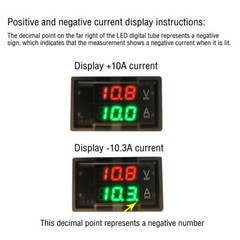 200A 0.2A Hall Current Voltmeter Dual Digital Led Display DC 5V-100V DC 0-300V ±