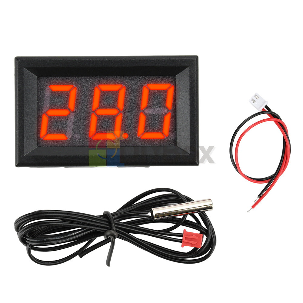 Digital Thermometer LED Display DC4.5-28V NTC Probe Sensor Temperature Meter DIY