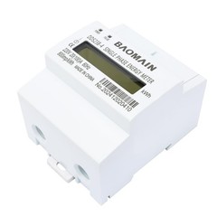 Baomain Single Phase Energy Meter 2 Wire 220V DIN-rail Type Kilowatt Hour kwh Me