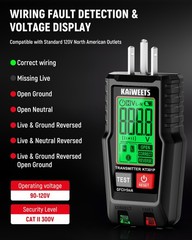 Circuit Breaker Finder GFCI Outlet Tester with LCD Display Flashlight