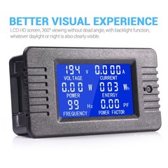 AC Digital Multimeter Ammeter Voltmeter w/LCD Display 80-260V 100A Energy Power