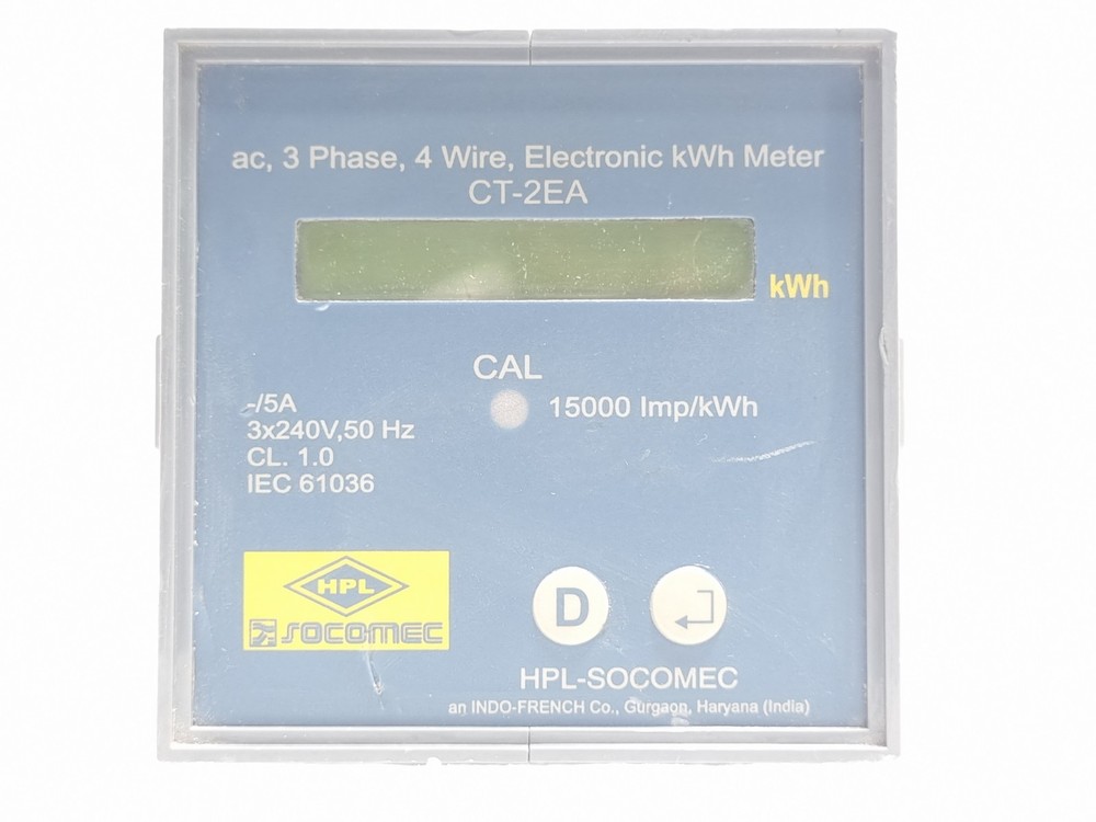 HPL-SOCOMEC CT-2EA AC,3 Phase,4 Wire,Electronic Meter 5A 3x240V 50Hz