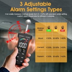 Wood Moisture Meter – Pinless Moisture Detector Measur Depth 20-40mm Non-Dest…