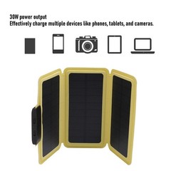 Portable Solar Panel For Camping For Hiking Foldable Design Weather Resistant