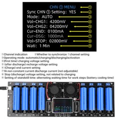 8CH 18650 Battery Capacity Internal Resistance Tester Auto Charging Discharge