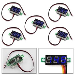 5x Mini DC 0-30V LED 3-Digital Display Voltage Voltmeter Panel Calibratable