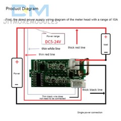 DC 500V 10A Voltmeter Ammeter Blue Red LED Dual Digital Volt Amp Meter Gauge