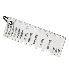 Easy to Carry Single Sided Material Wire Thickness Gauge with Keychain