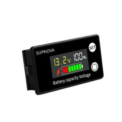 6133A LCD Battery Capacity Indicator DC8V-100V Voltmeter Gauge Alarm Temperature