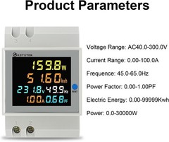 Single-phase electricity meter DIN rail-mounted power consumption monitor