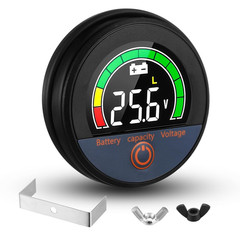 1 Set 12v 24v 48v 60v 84v Battery Monitor with Alarm LCD Digital Display Golf Ca