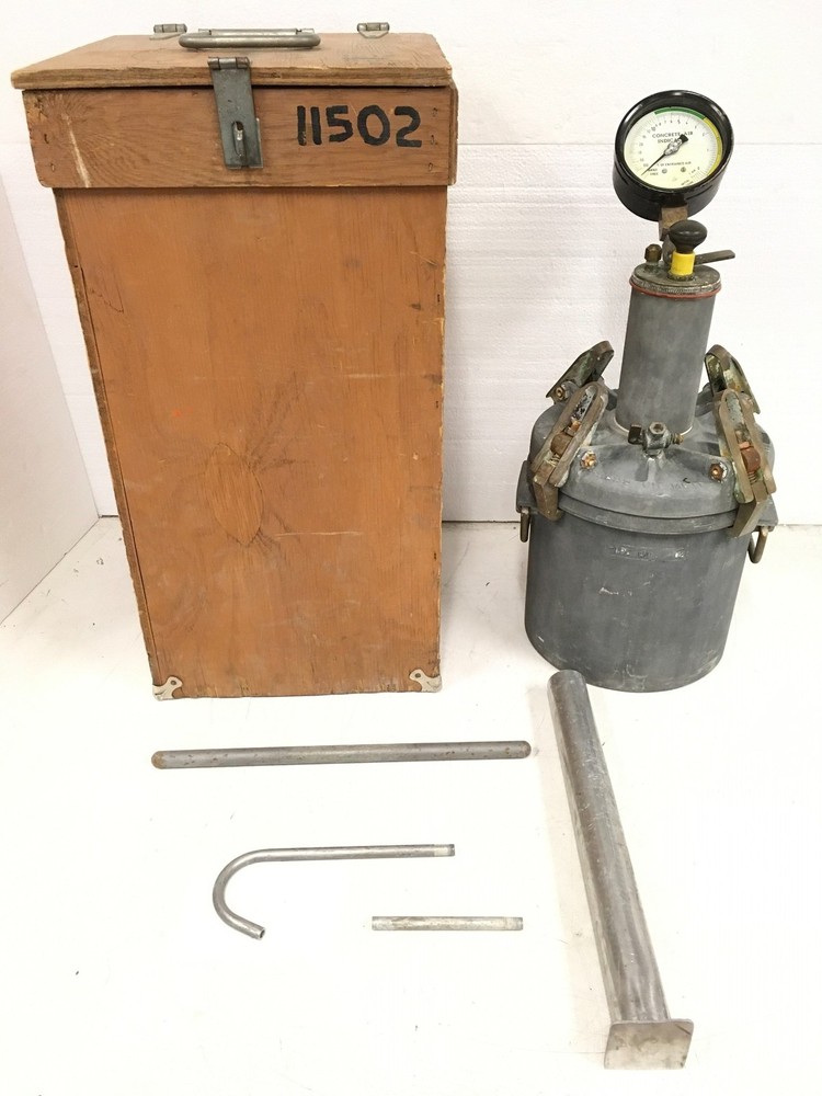 Concrete Specialties Type B Air Meter Pressure Unit w/Wooden Case,Tubes FREESHIP