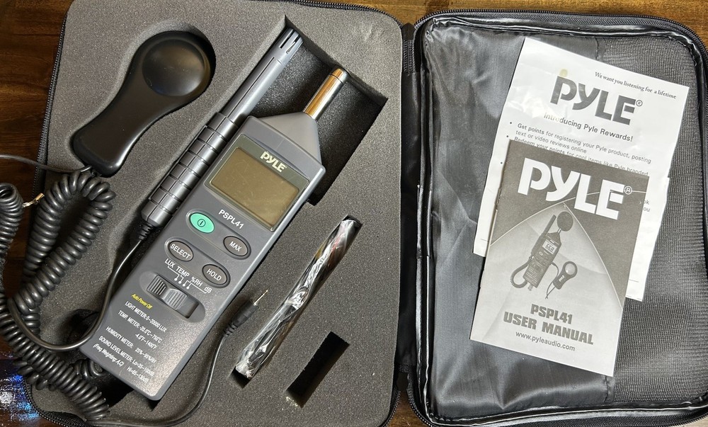 PYLE PSPL41 Multifunction Environment Meter Sound Level Light Humidity Temp