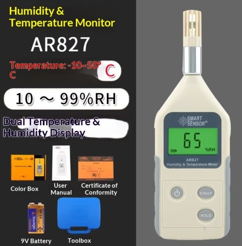 Thermometer and Hygrometer, Portable Air Temperature and Humidity Detector