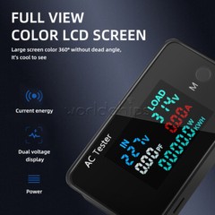 AC 0-500V Dual Voltmeter 0-100A Ammeter Energy Meter HD Color Screen LED display