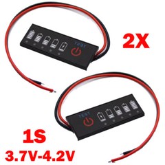 2pc 1S Battery Level Indicator 18650 Lipo Li-ion Capacity Tester Meter 3.7-4.2V