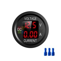 5V-48V 0-10A Dual Voltage Round LED Volt Panel Digital Voltmeter Ammeter For Car