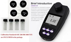 Handheld Turbidimeter with Turbidity Standard Solution 2 Sample Vials 1100NTU