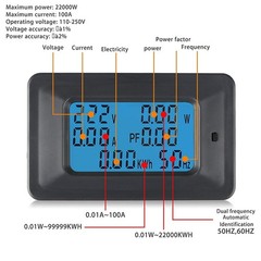 AC Voltage 250V Current 100A Power Factor Energy Frequency Multifuction Meter