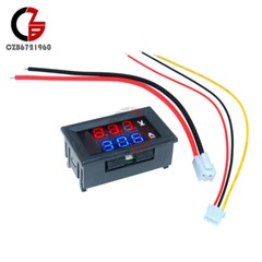 DC 100V 10A Voltmeter Ammeter Blue + Red LED Dual Digital Volt Amp Meter Gauge