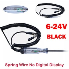 Black 12V Voltage Test Pen Probe 6-24V Car Electric Circuit Tester -Spring Wire