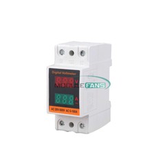 AC 50-500V 100A Din Rail Single-phase Digital Voltage LCD Voltage Current Meter-