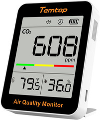 C1 Dual Pack CO2 Monitor Indoor Air Quality Monitor Portable CO2 Meter, CO2, Tem