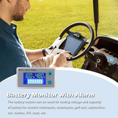 10-100V Battery Monitor LCD 12V 24V 36V 48V Digital Battery Capacity Voltmeter T