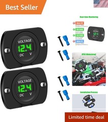 12V DC Voltmeter with Panel Mount – Reliable, Waterproof, and Easy to Install