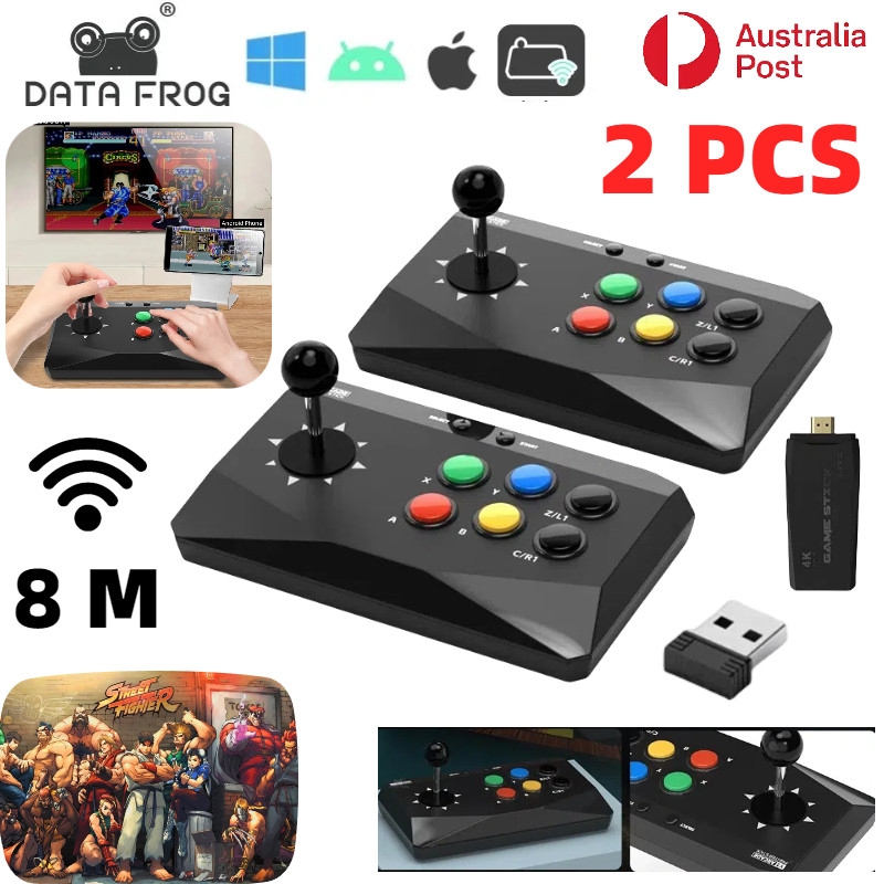 Data Frog 2X Game Consoles Wireless Retro Street Fighter Controller Joystick AU